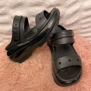 Black Crocs Mega Crush Sandals